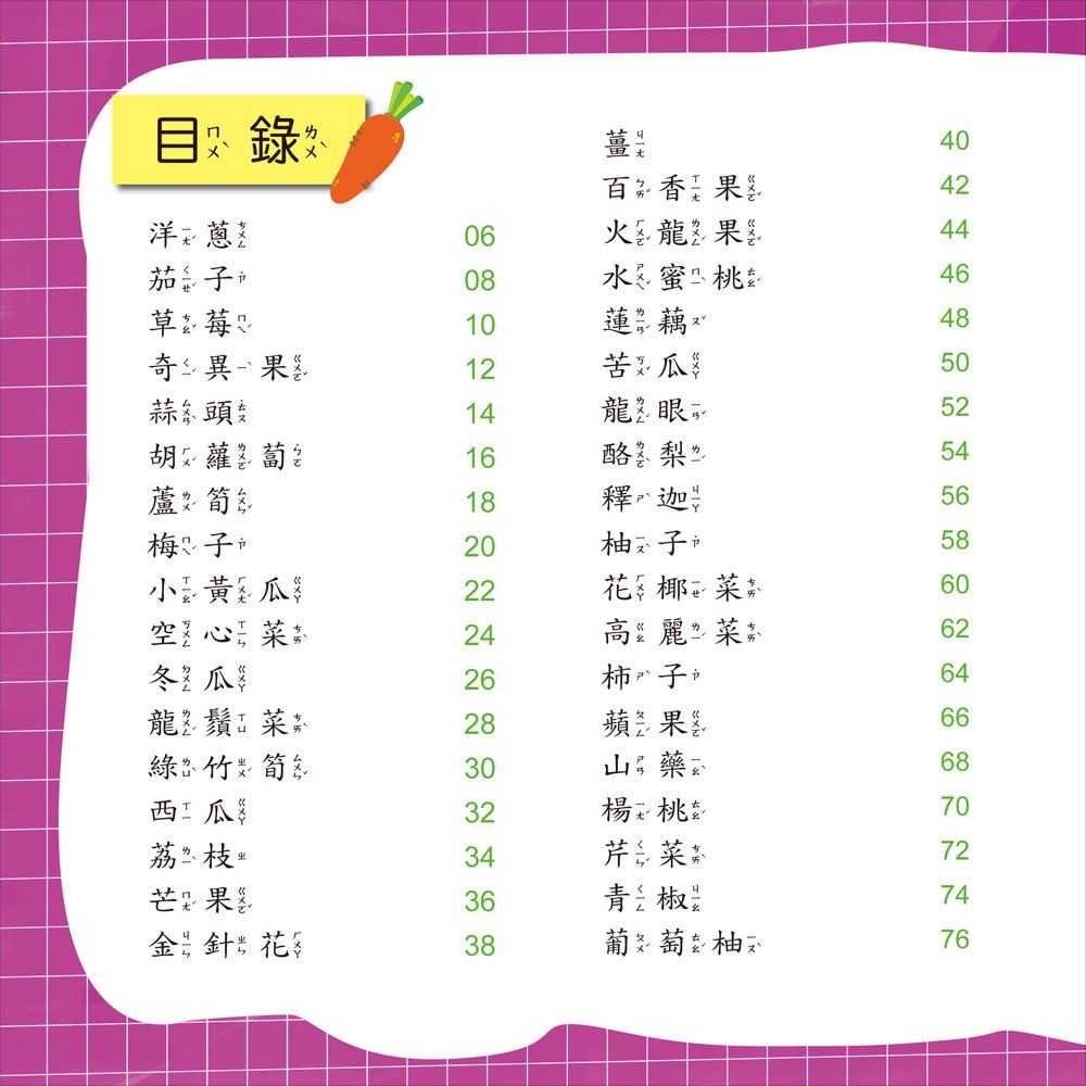 蔬果小百科(正方彩色精裝書144頁)