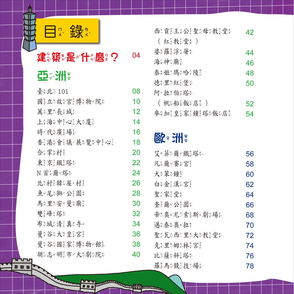 世界建築小百科(正方彩色精裝書144頁)