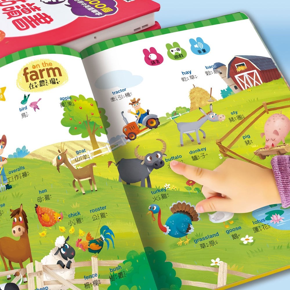 手指按按單字學習點讀書 【中、英、臺三語發音】