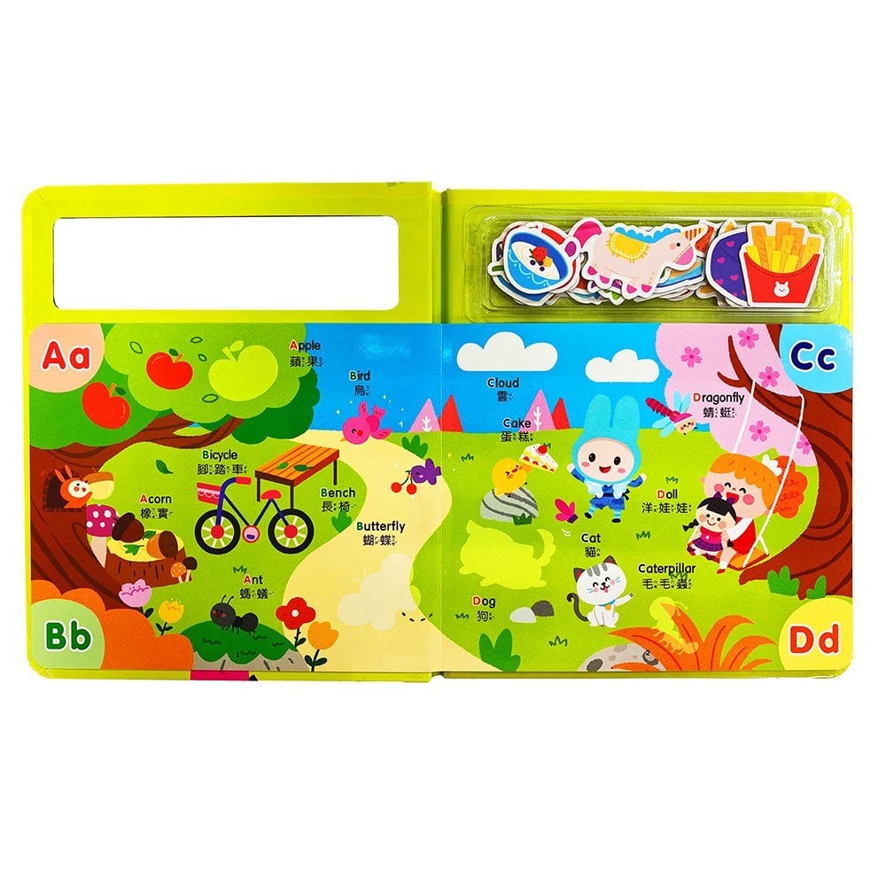 忍者兔磁鐵貼貼遊戲書:英文ABC