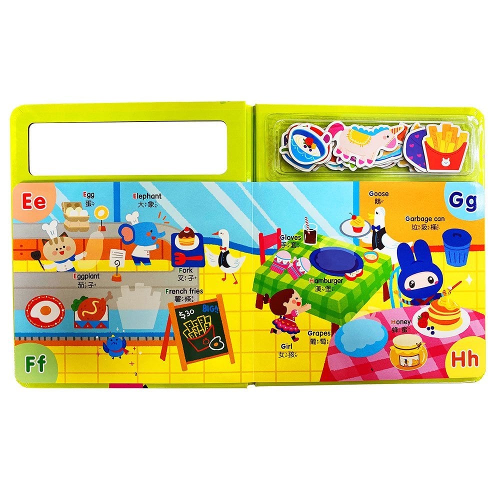 忍者兔磁鐵貼貼遊戲書:英文ABC