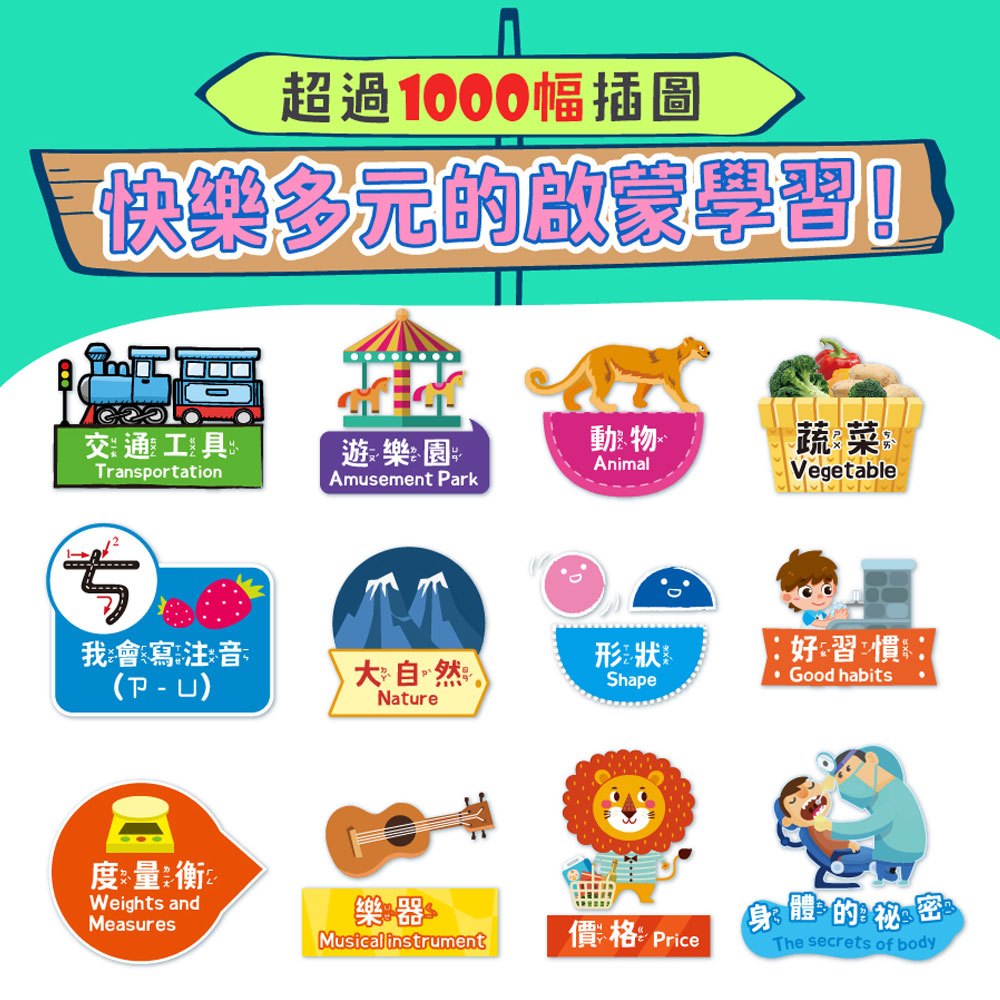 手指按按1200字英單插卡有聲平板學習電腦(粉紅色)