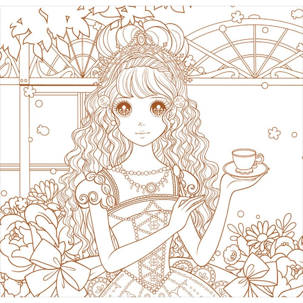 公主愛畫畫著色本-漂亮寶貝