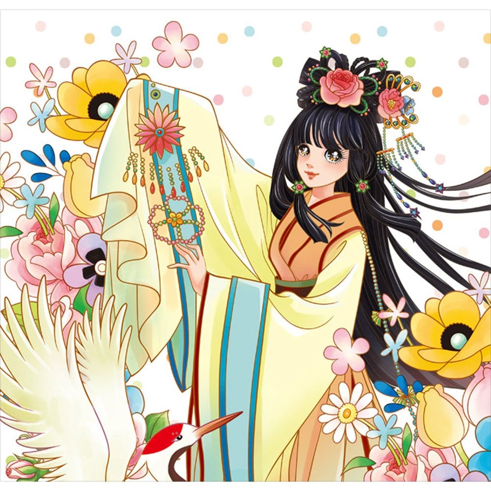 公主愛畫畫著色本-華麗公主