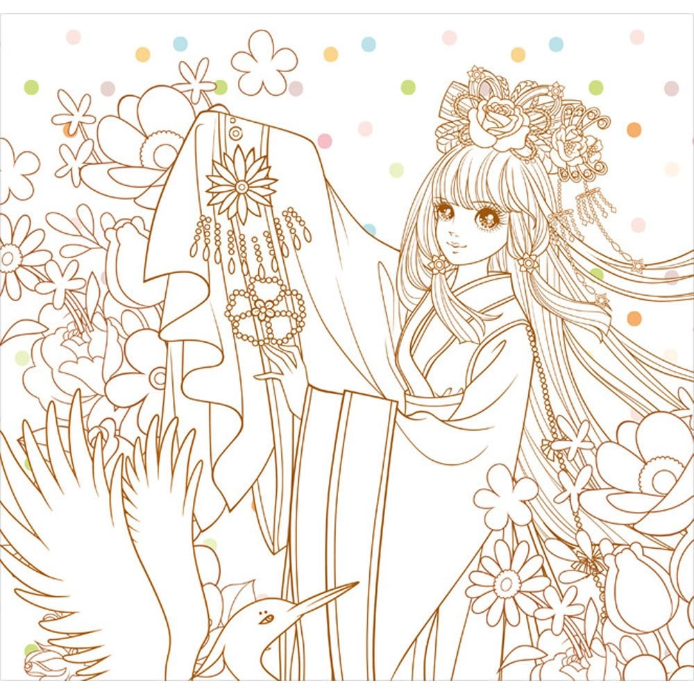 公主愛畫畫著色本-華麗公主