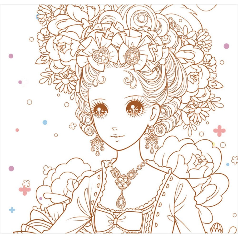 公主愛畫畫著色本-甜心女孩