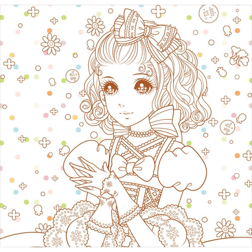 公主愛畫畫著色本-甜心女孩