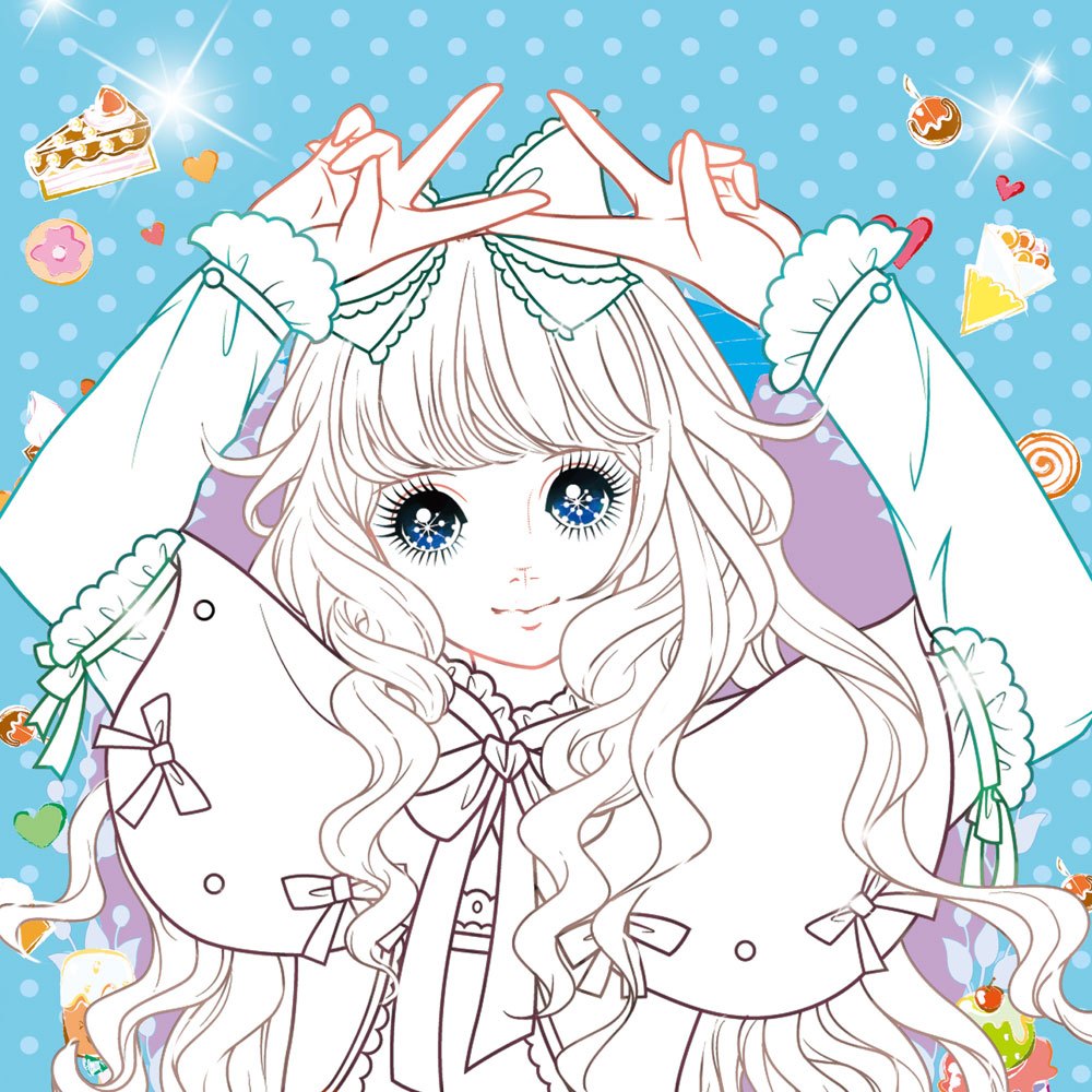 公主愛畫畫著色本-蜜桃女孩