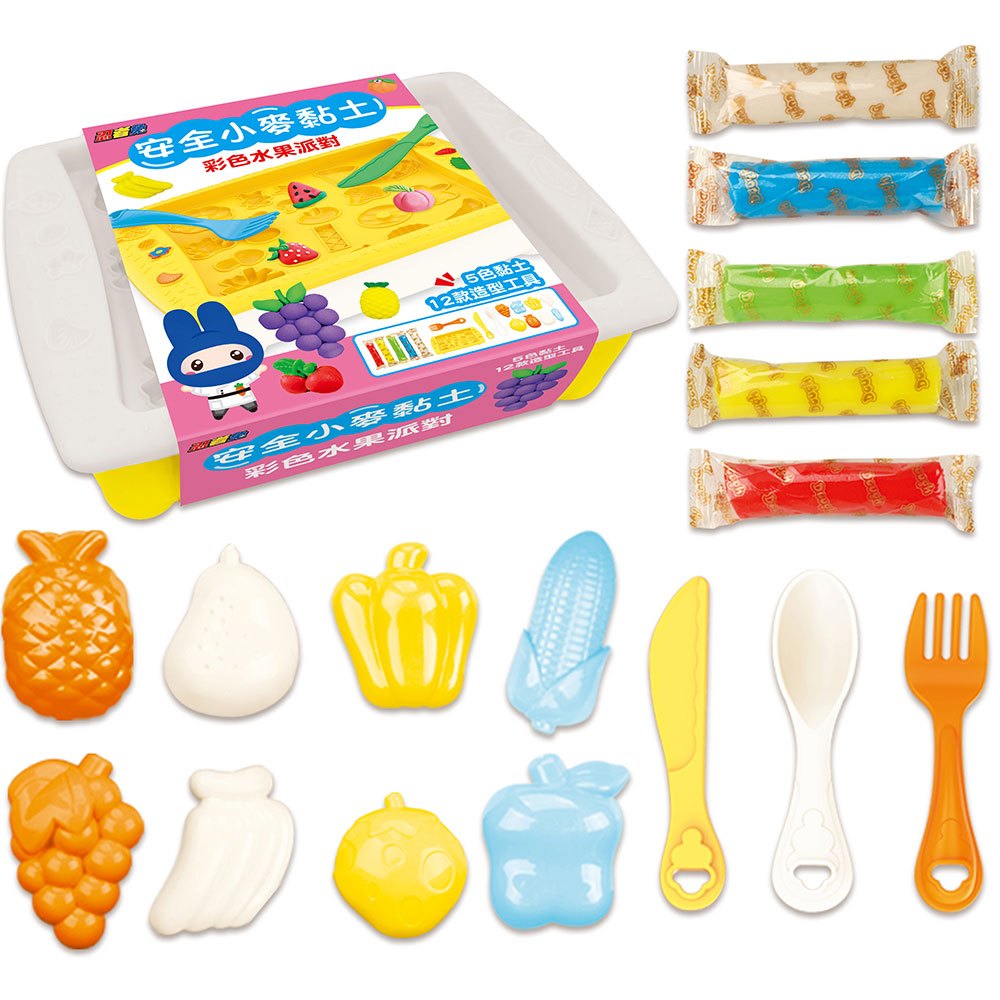 忍者兔安全小麥黏土：彩色水果派對