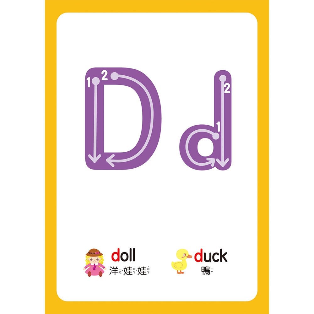 忍者兔認知學習圖卡:字母ABC【40張雙面全彩圖卡+收納鐵盒】