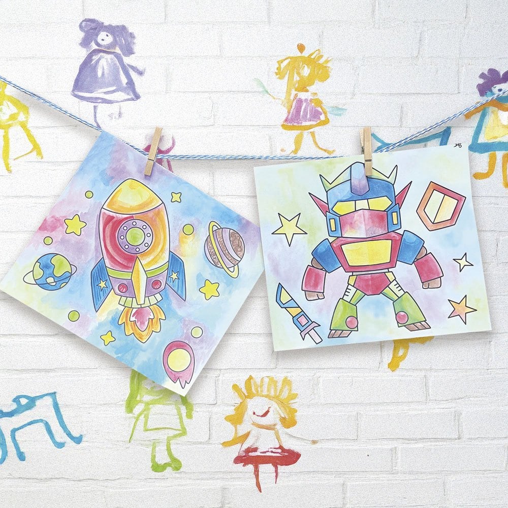 神奇紙水彩沾水畫