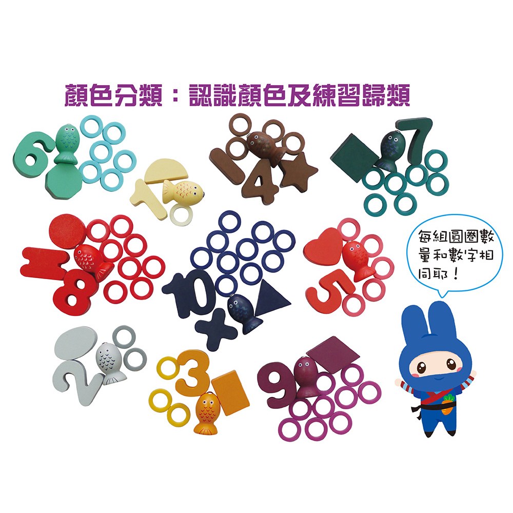 忍者兔數學5合1遊戲板