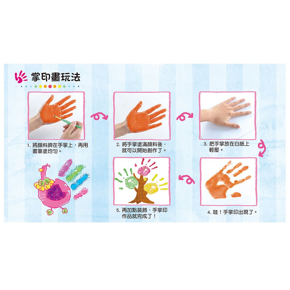 忍者兔創意小畫家趣味手掌指印畫