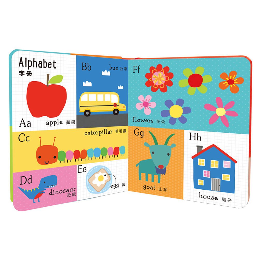 Alphabet、Shapes、Colors、Numbers【字母、形狀、顏色、數字 中英單字書】