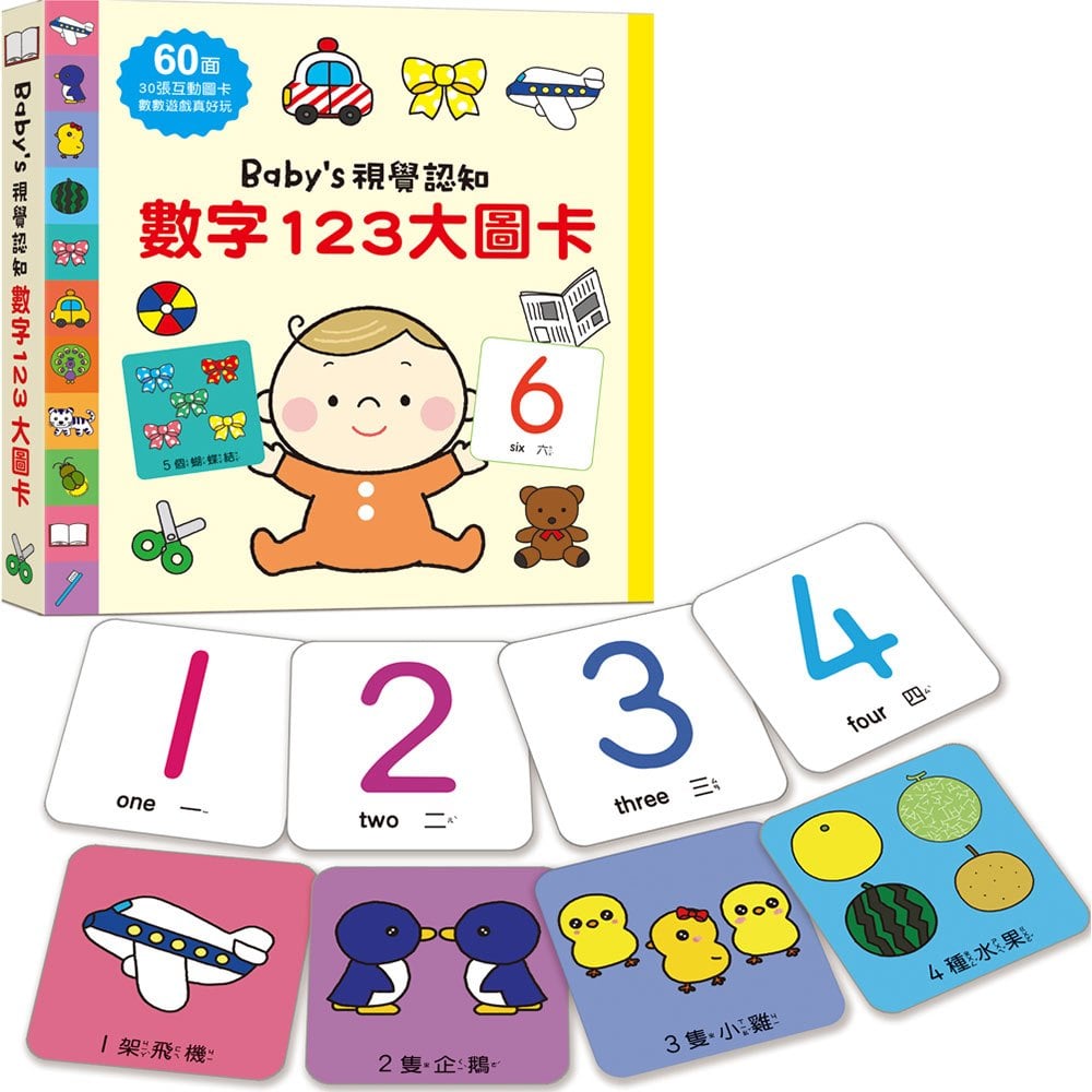 Baby's視覺認知:數字123大圖卡