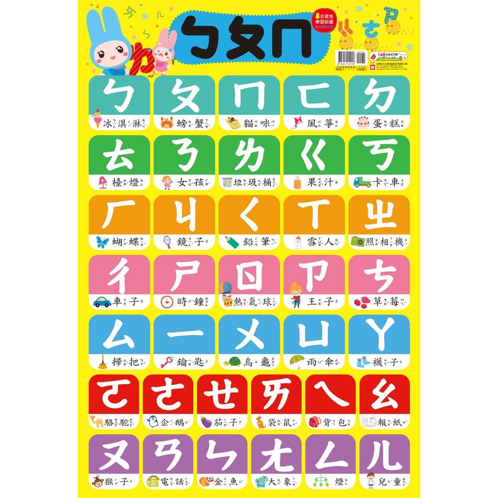 忍者兔學習掛圖【ㄅㄆㄇ】
