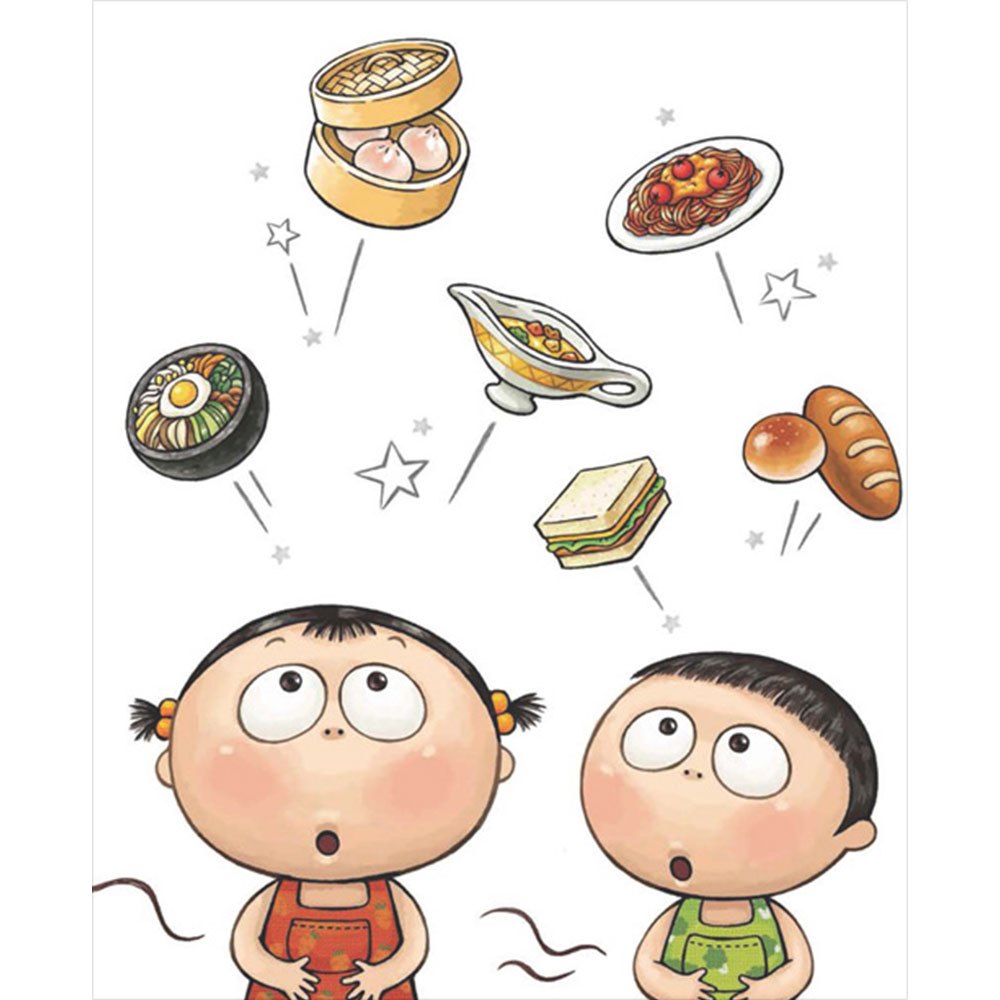 肚子鬧鐘咕嚕咕嚕叫:開動了!開心吃飯不挑食!