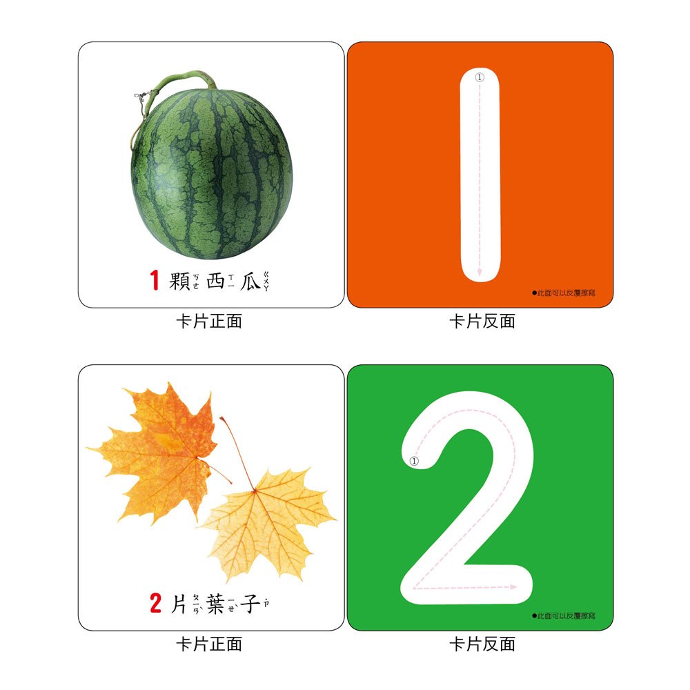 baby's認知學習圖卡-數字123(72張彩色圖卡)