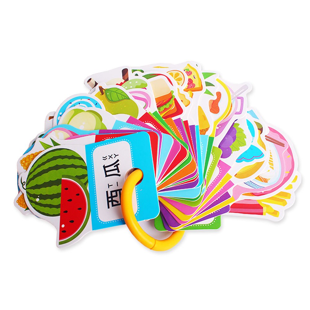 套圈圈形狀圖卡-美味食物(中英雙語)