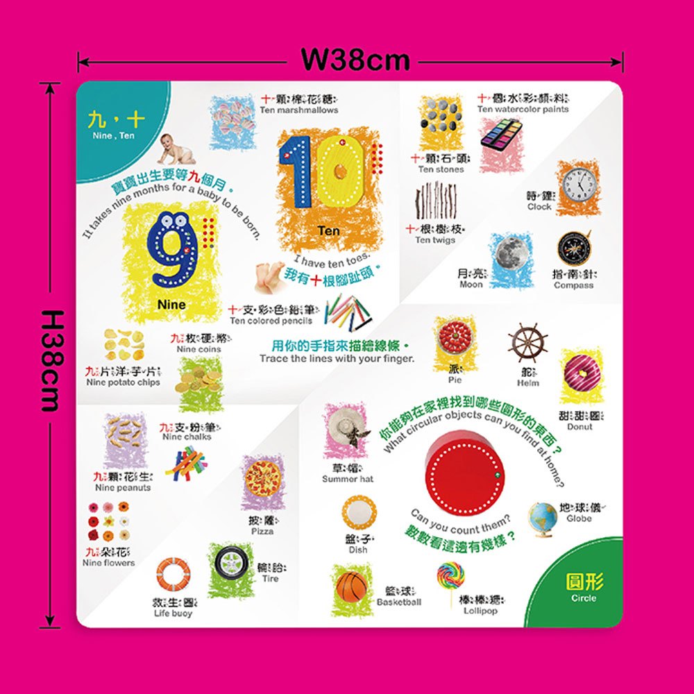 開展大圖學單字-數字形狀