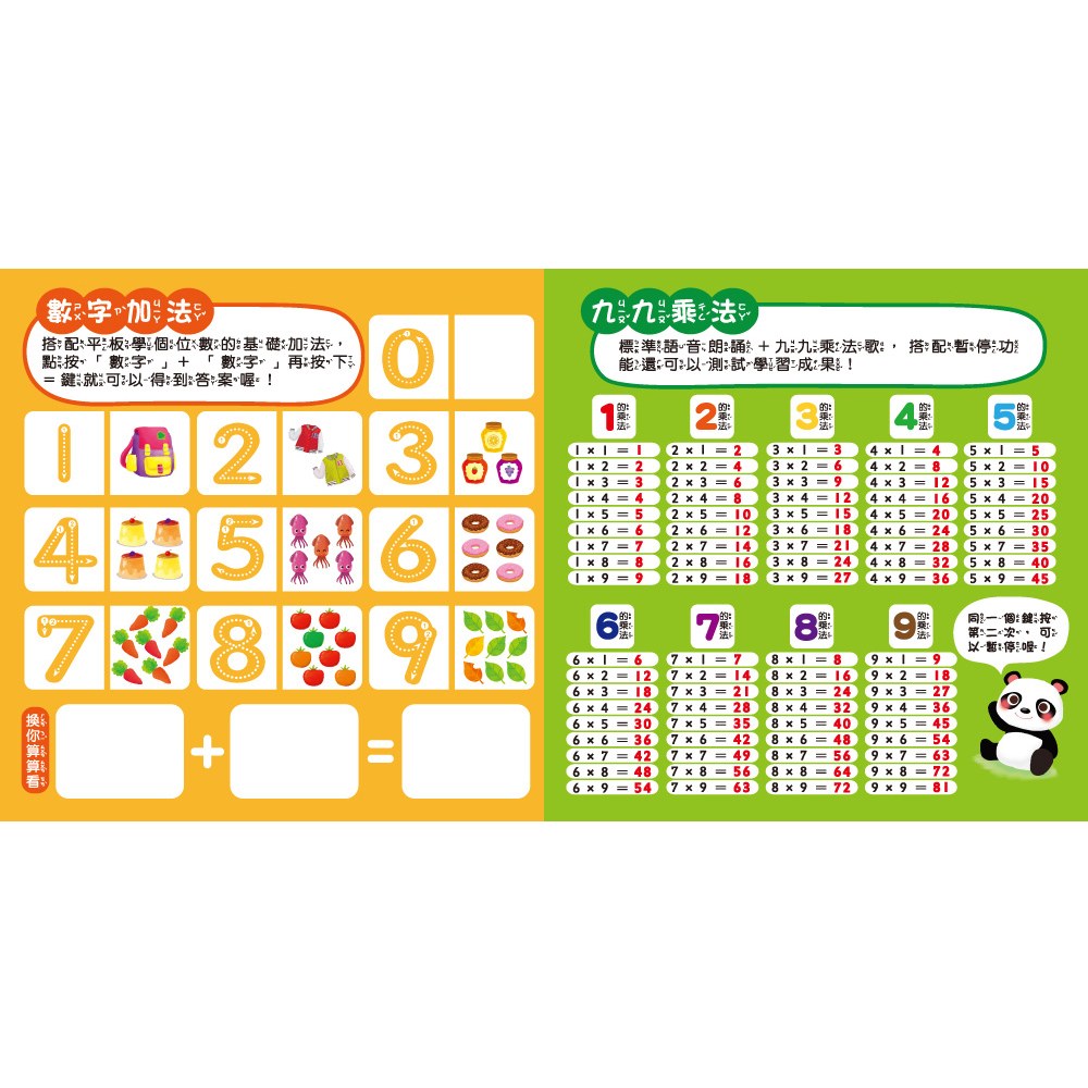 孩子的第一台手提觸控平板:ㄅㄆㄇ.ABC.數字加法.九九乘法