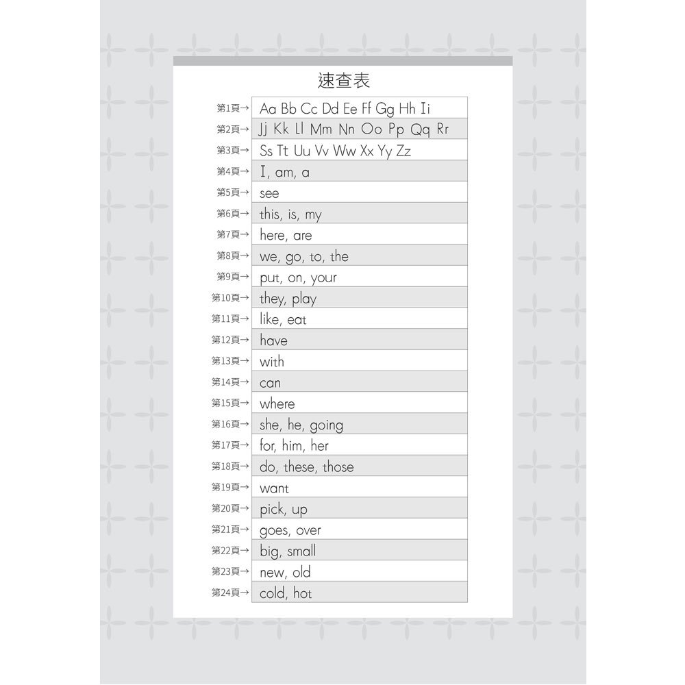 英文凹槽練習簿