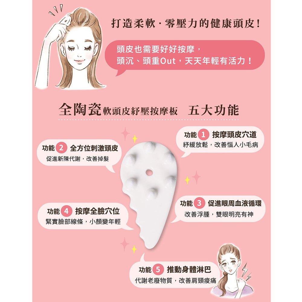神奇軟頭皮氣血調合按摩書(隨書附贈全陶瓷軟頭皮紓壓按摩板)