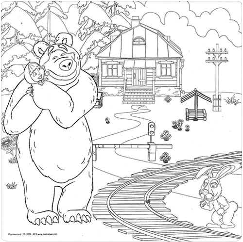 瑪莎與熊著色 Khushra